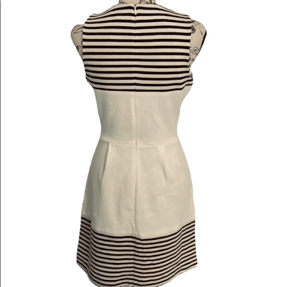 Women's Madewell Verse Striped Stretch Dress With Pockets  Black & Cream… - Picture 2 of 9
